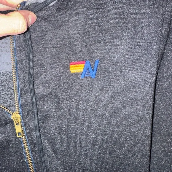 Aviator Nation Dark Gray Hoodie with Rainbow Hood - Picture 3 of 7